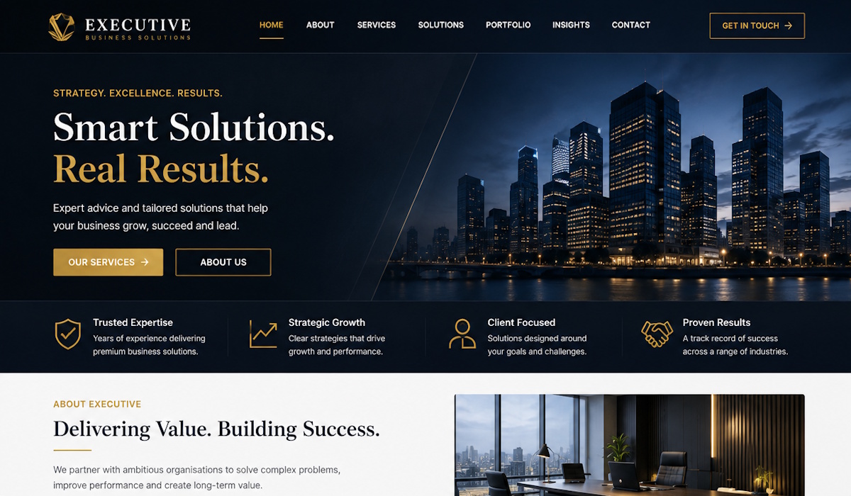 Executive website design preview