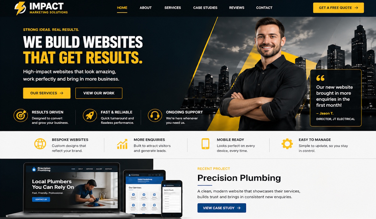 Impact website design preview